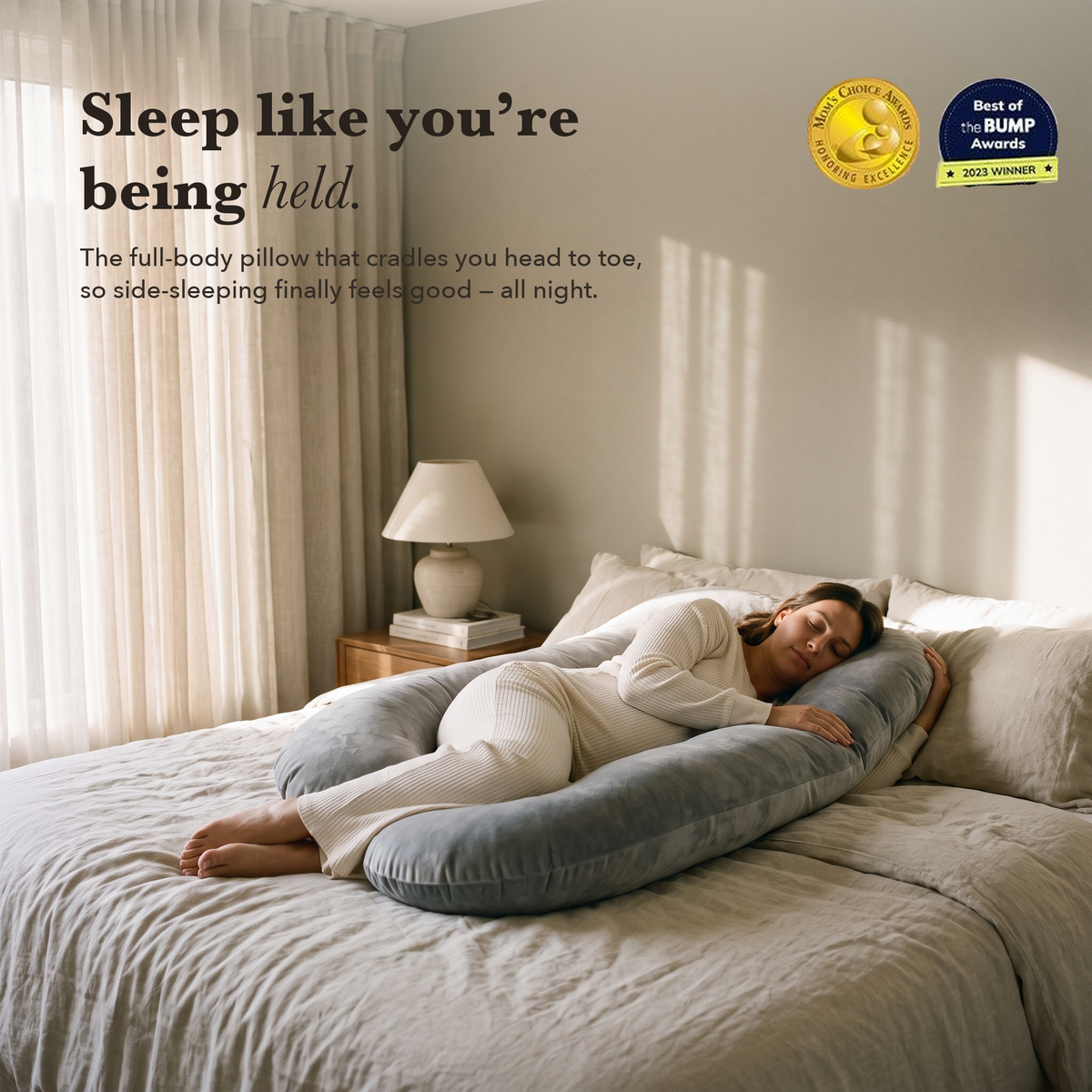 Cradella U-Shape Pregnancy Pillow for Side Sleepers