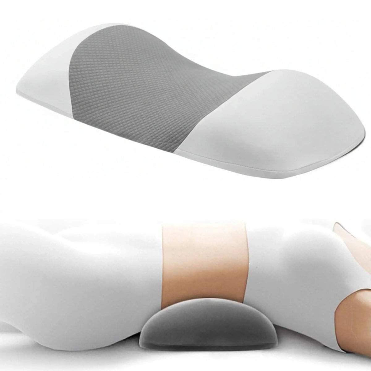 Lumbar Memory Foam Cushion for Bed with Anti-Slip Base