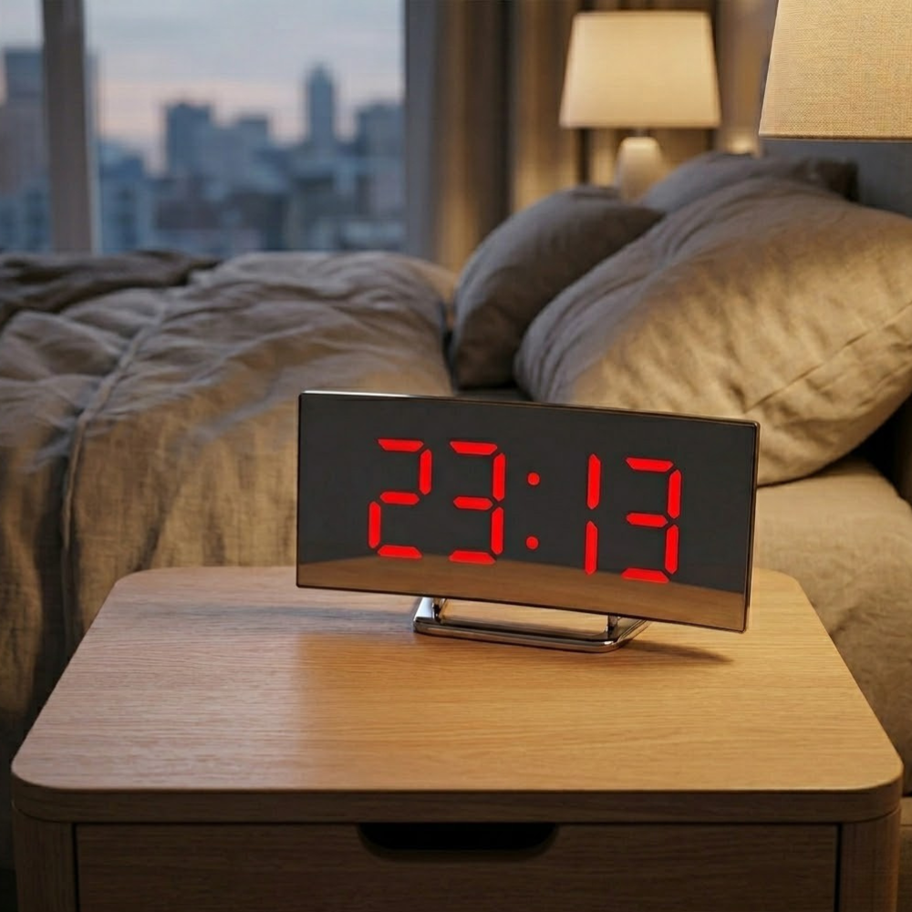 Zephyr Curved LED Alarm Clock