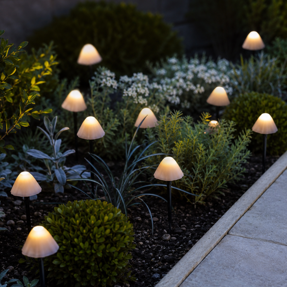 Toadstool Mushroom Solar String Lights
