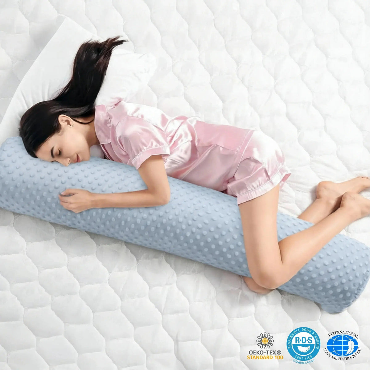 Body Pillow for Side Sleeping with Memory Fiber Fill