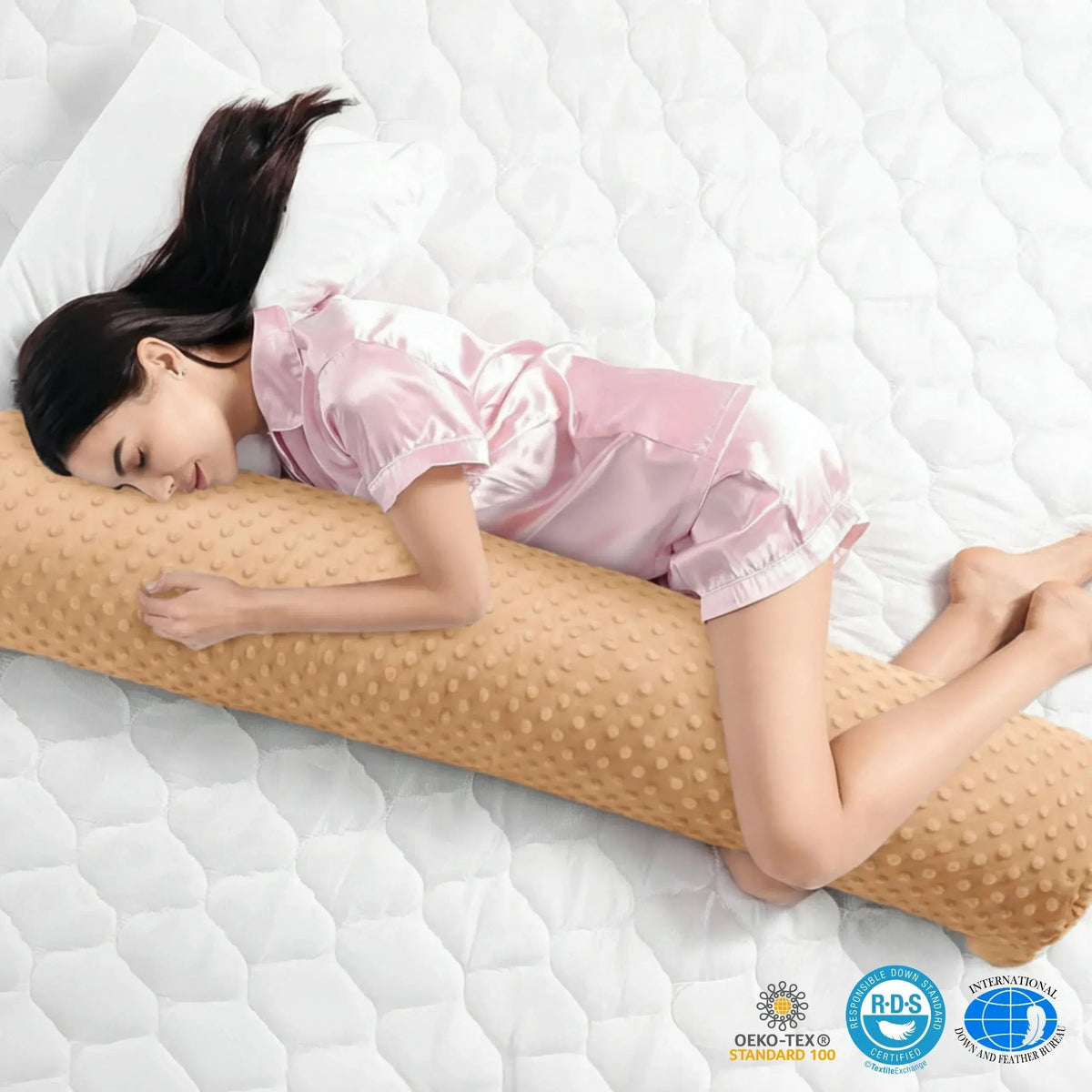 Body Pillow for Side Sleeping with Memory Fiber Fill