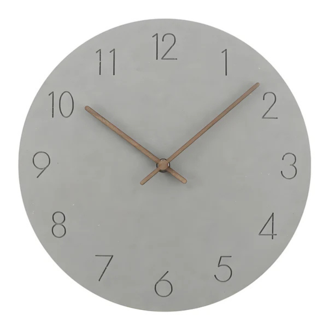 Nork Minimalist Wall Clock for Calm Rooms with Wood Hands