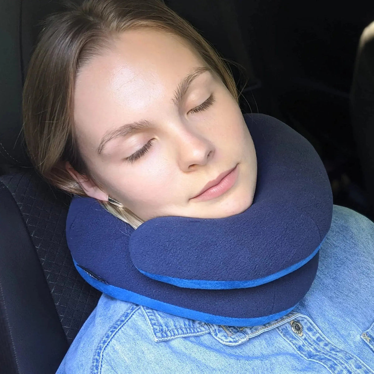 Travel Neck Pillow for Flights with Double Head Support