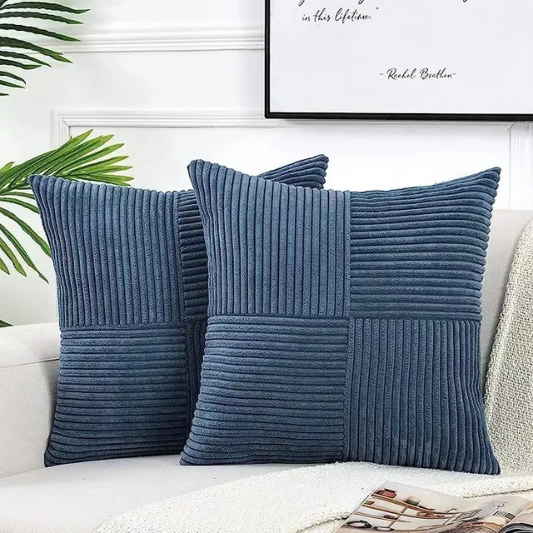 Volyx Cushion Covers for Sofas & Beds with Striped Texture