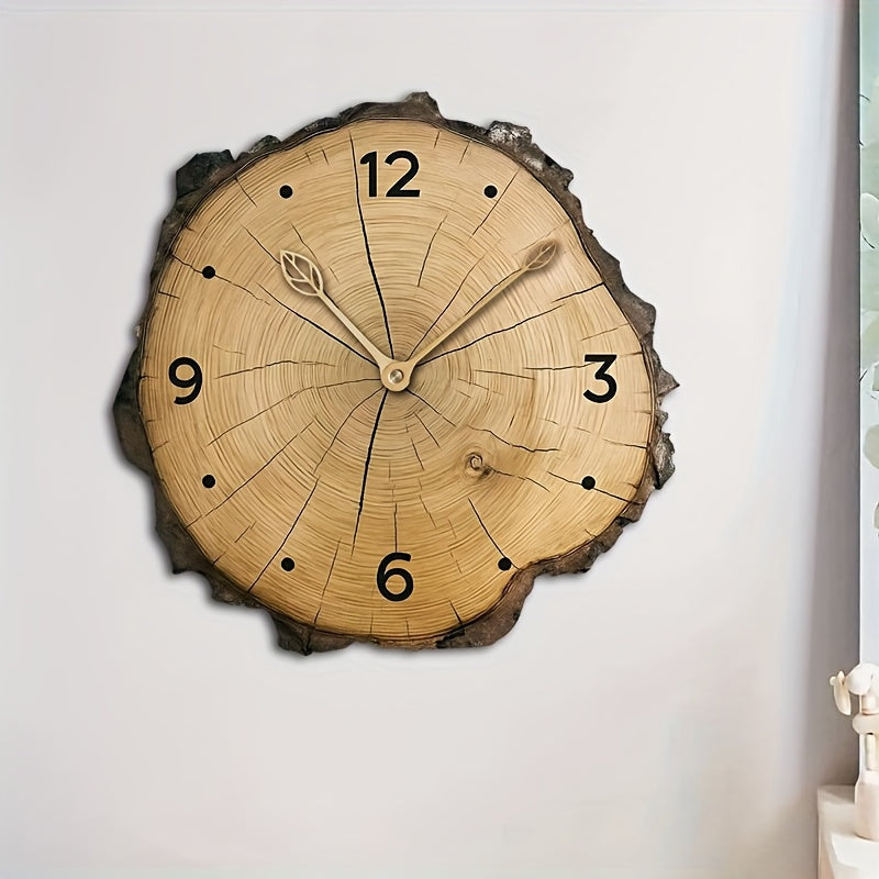 Driftwood Wall Clock for Farmhouse Decor with Silent Quartz