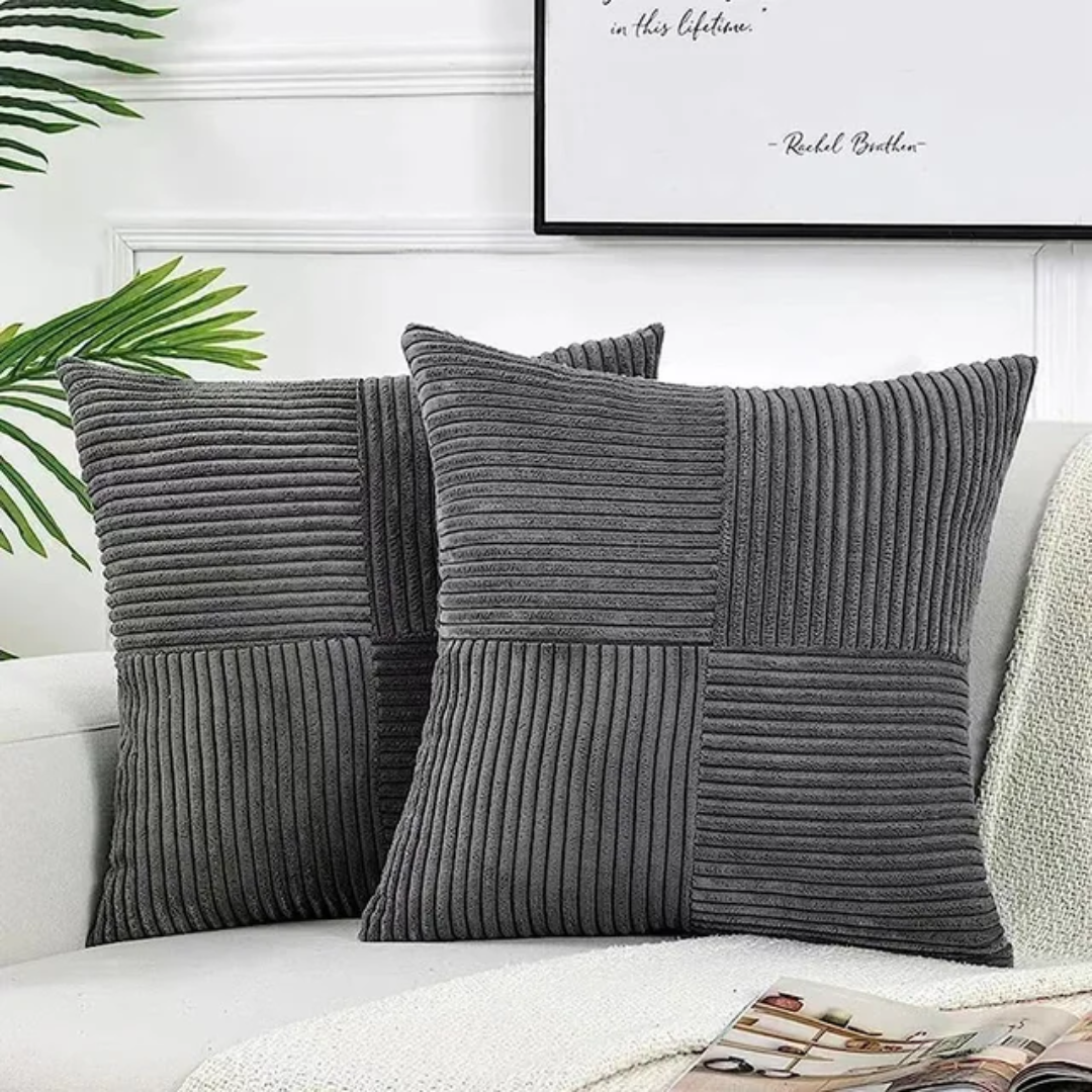 Volyx Cushion Covers for Sofas & Beds with Striped Texture