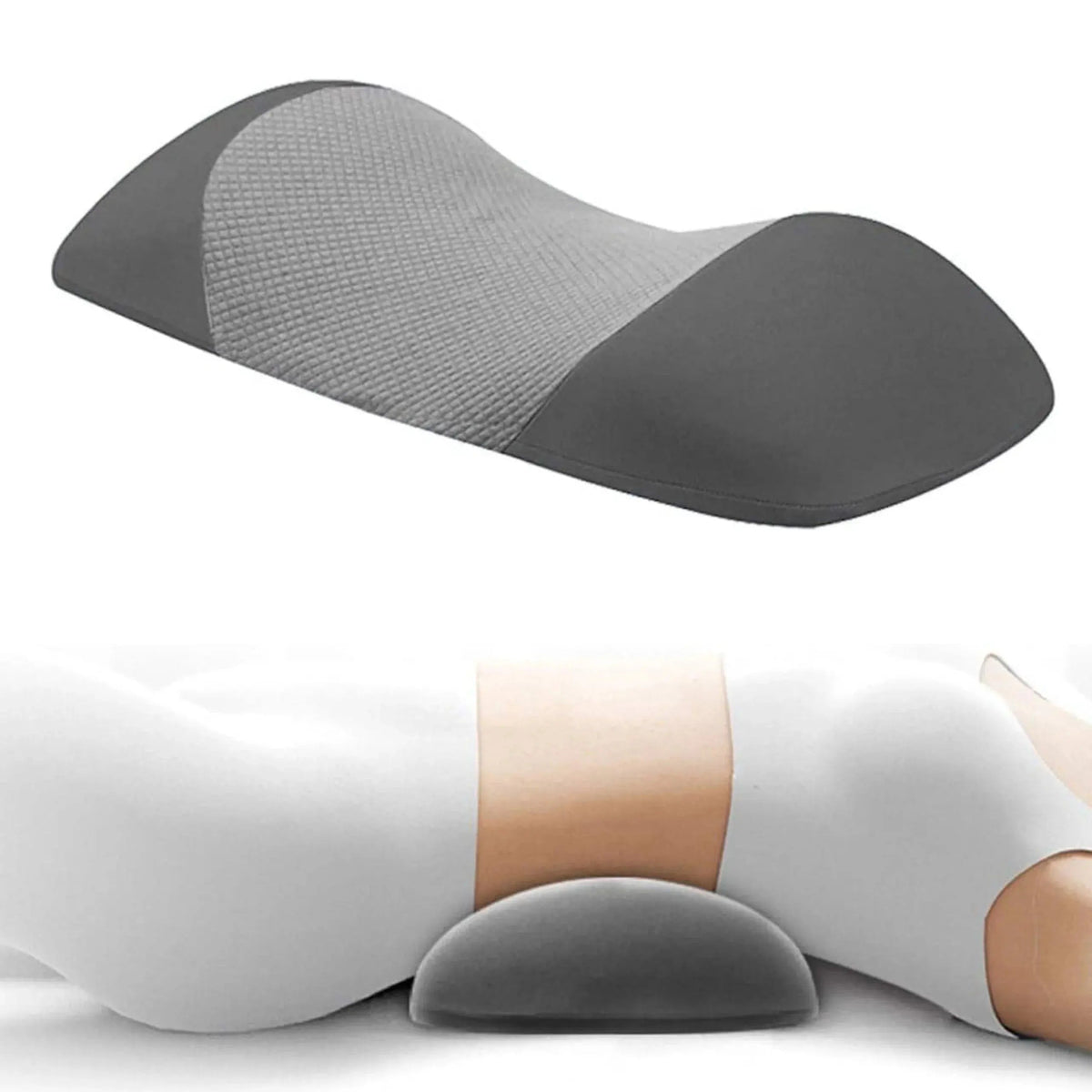 Lumbar Memory Foam Cushion for Bed with Anti-Slip Base