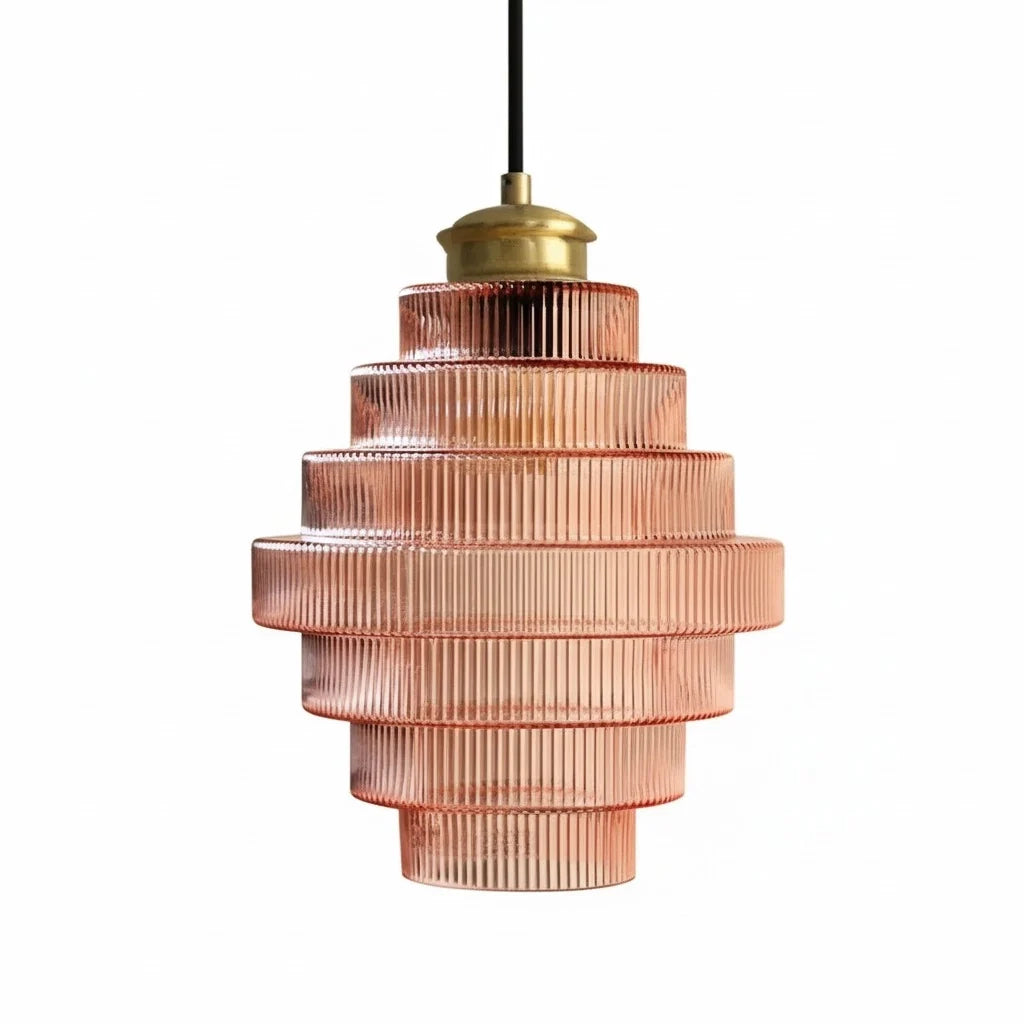 Bottle Antique Brass Stained Glass Pendant Light