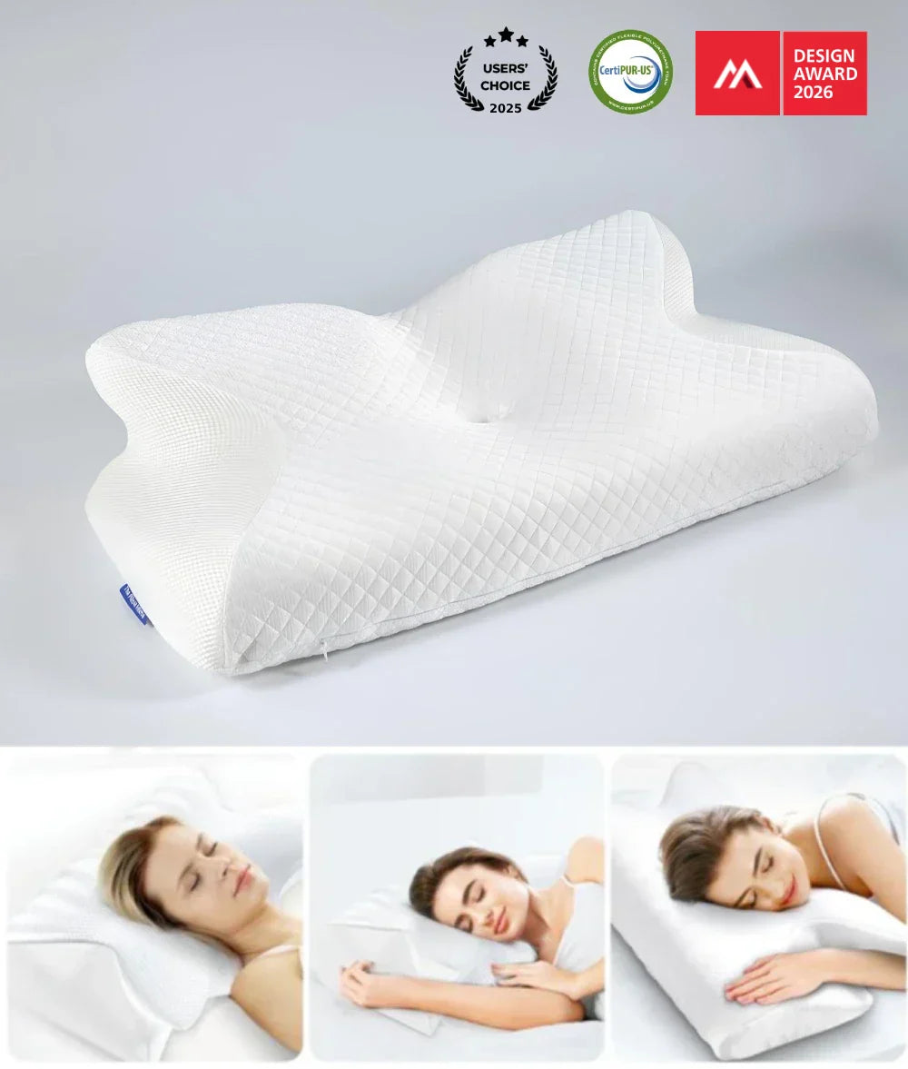 Fluttera Butterfly Memory Foam Neck Pillow for Sleeping
