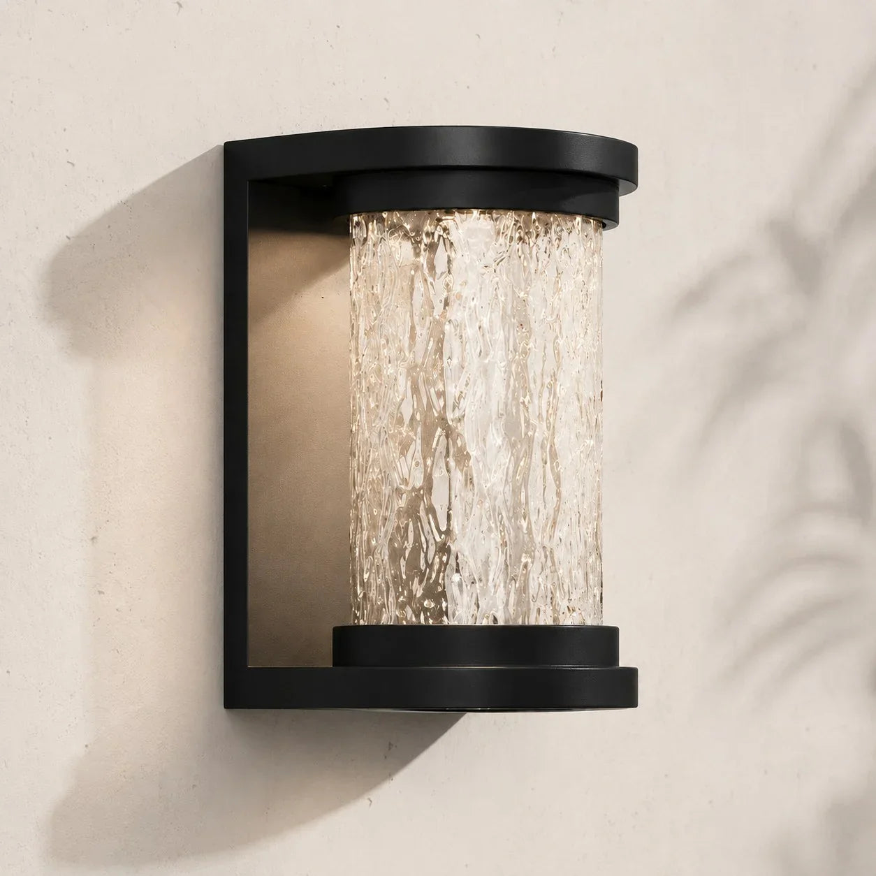 Vesper Cylindrical Glass Outdoor Wall Lamp