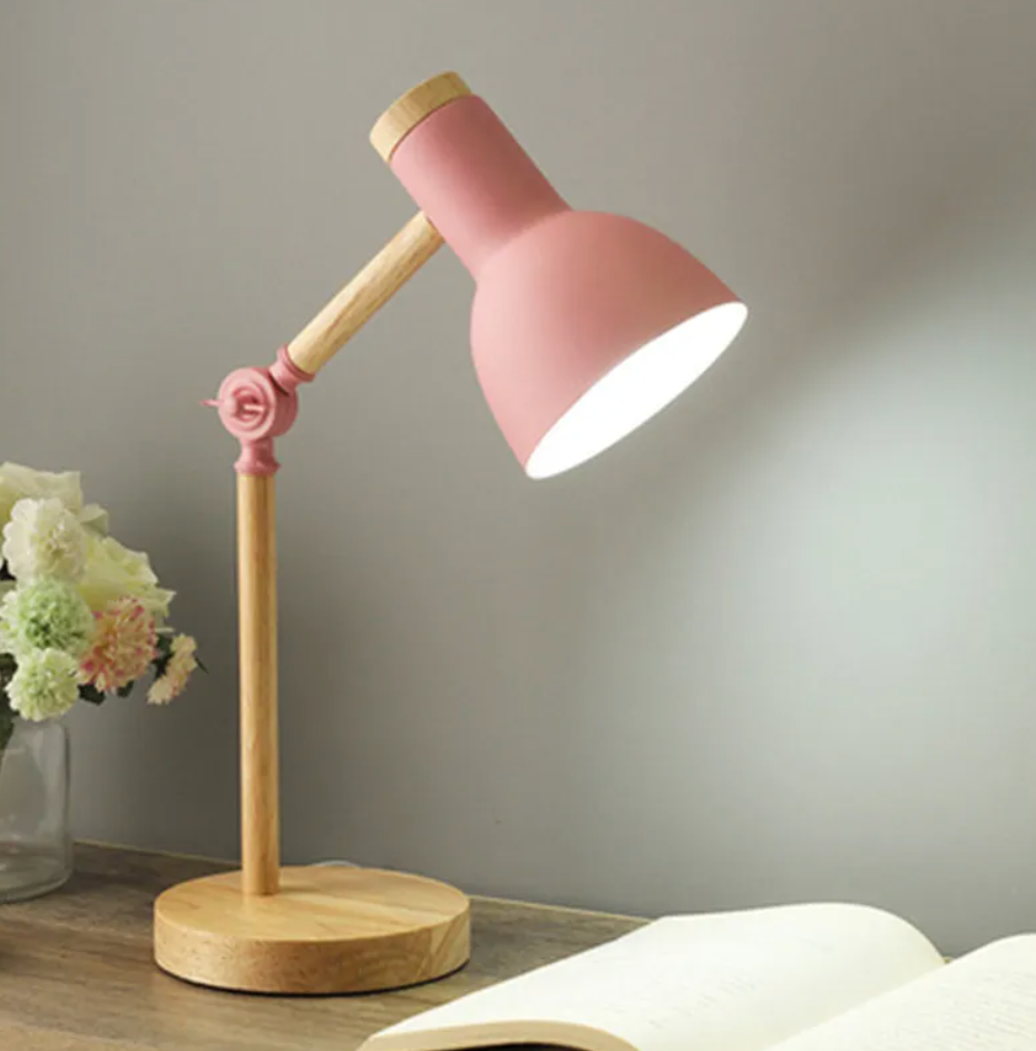 Kestrion Adjustable Wood Arm Table Lamp for Reading
