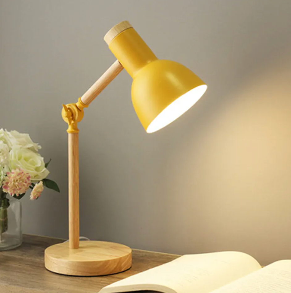 Kestrion Adjustable Wood Arm Table Lamp for Reading