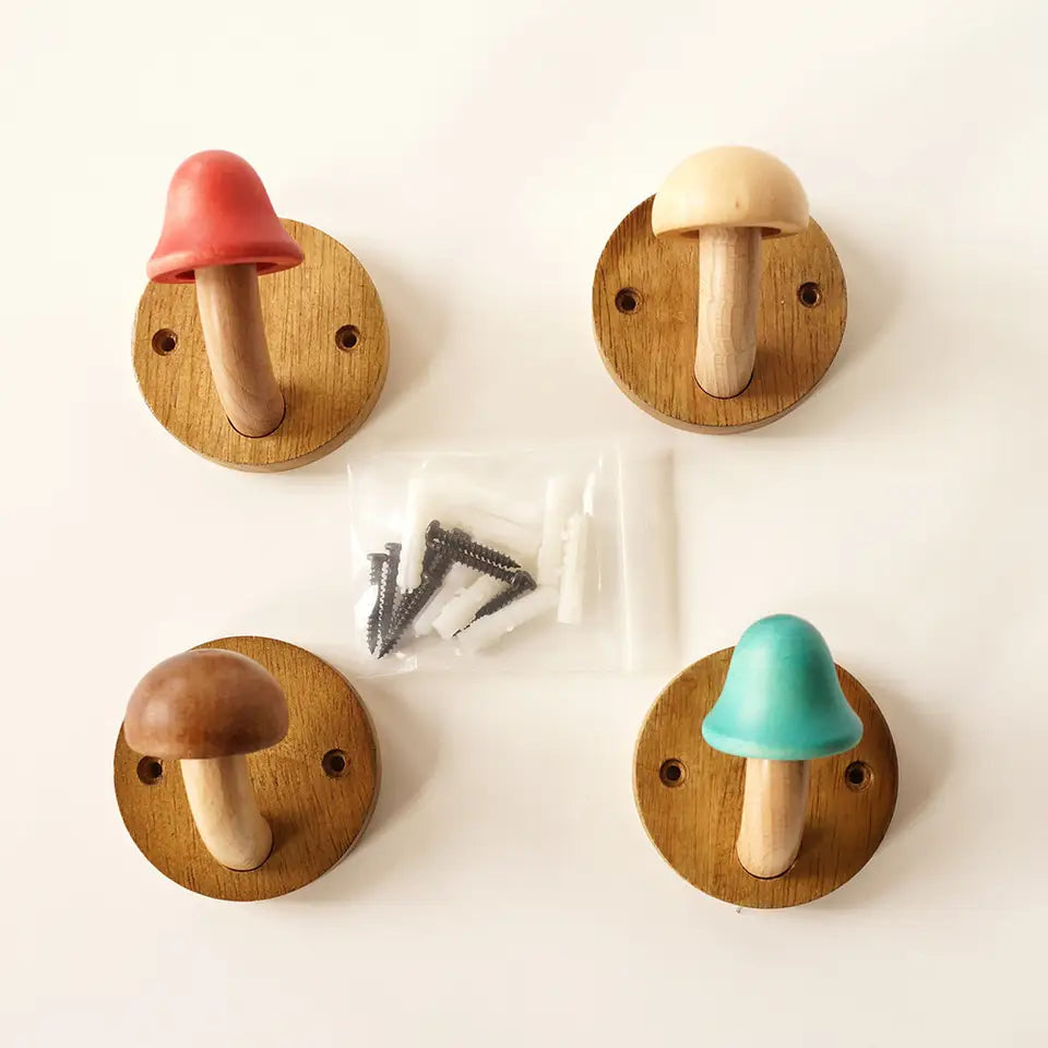 Sprout Mushroom Wall Hook Set