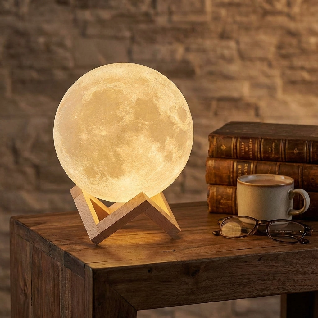 Vessora 3D-Printed Moon Lamp, 16-Color Remote