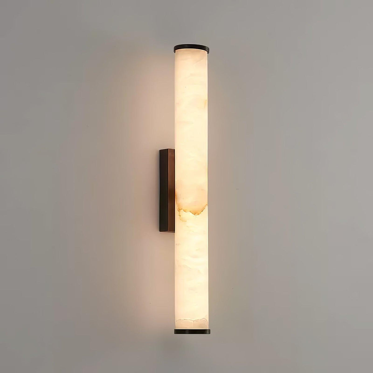 Ivory Alabaster Column Wall Sconce
