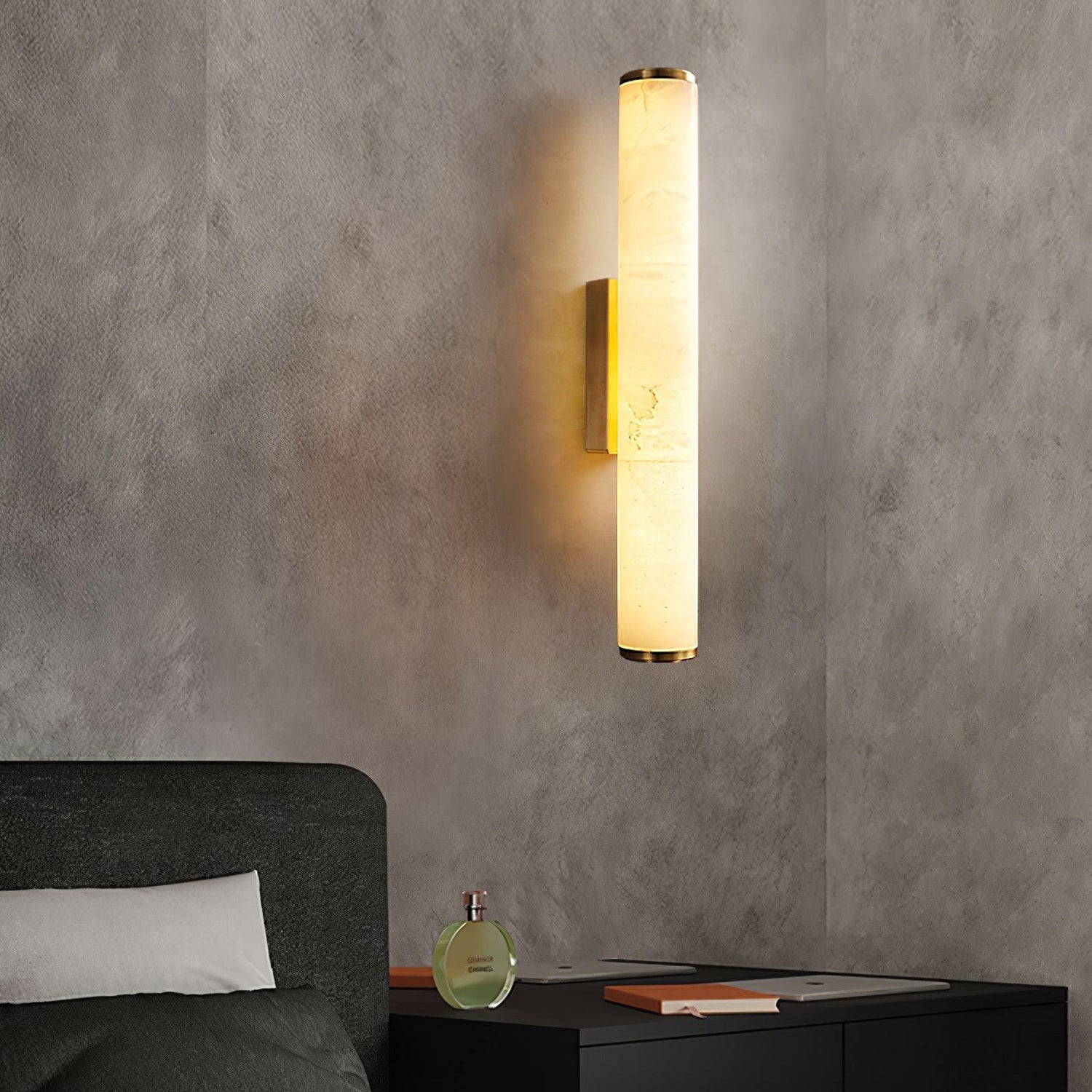 Ivory Alabaster Column Wall Sconce