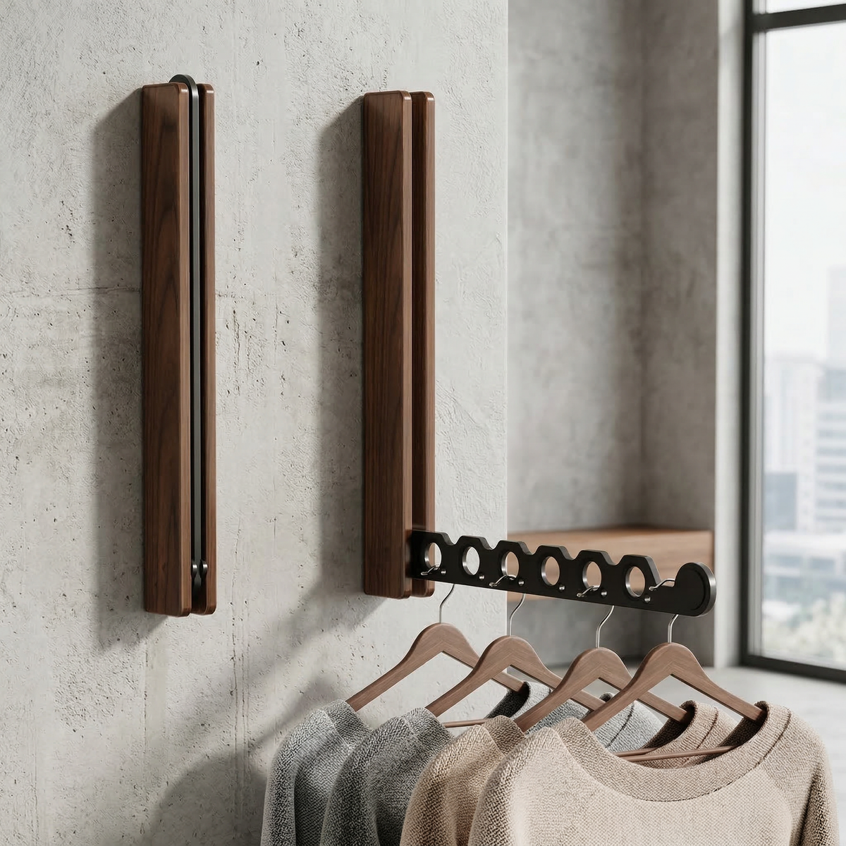 Nook Collapsible Timber Hanger Rail