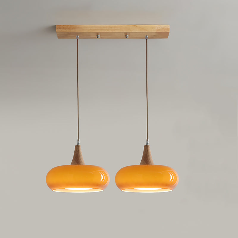 Dusk Glass & Wood Scandi Pendant Light