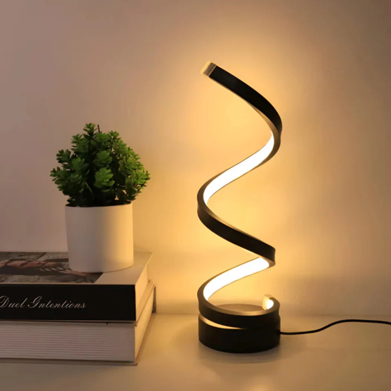 Helix Sculptural Spiral LED Table Lamp