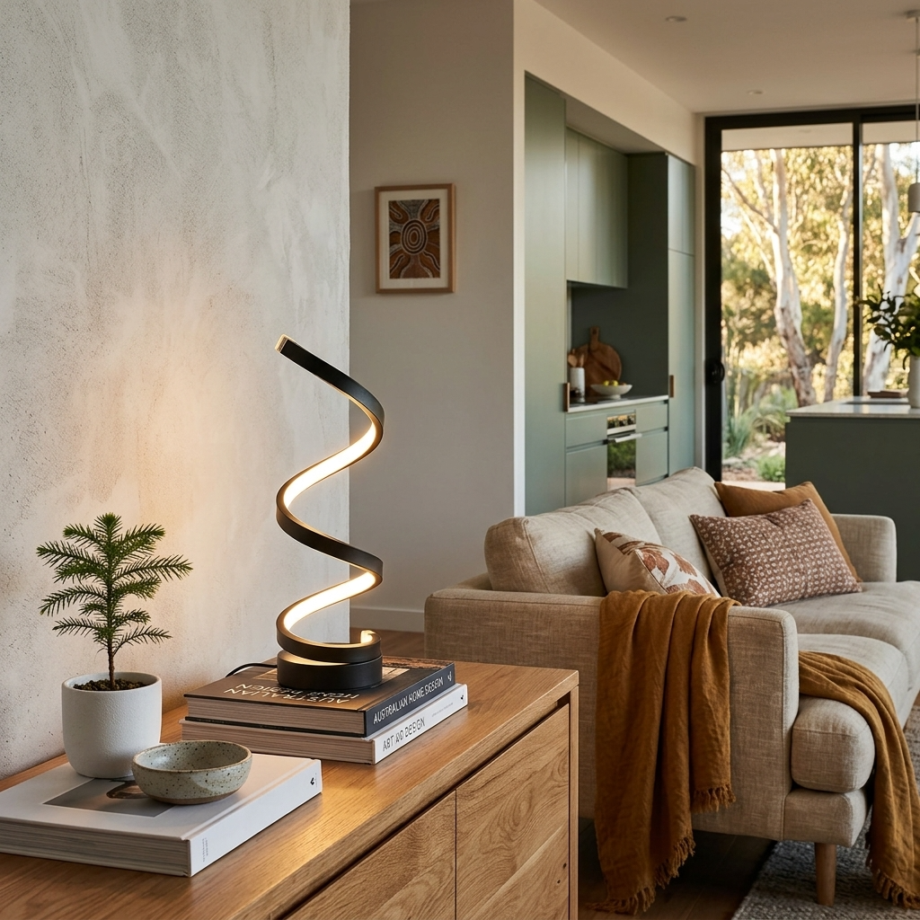 Helix Sculptural Spiral LED Table Lamp