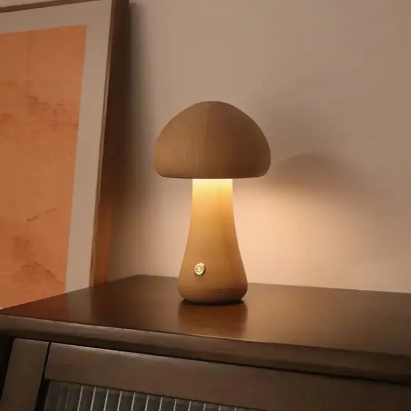 Glenmara Wood Mushroom Touch Night Light