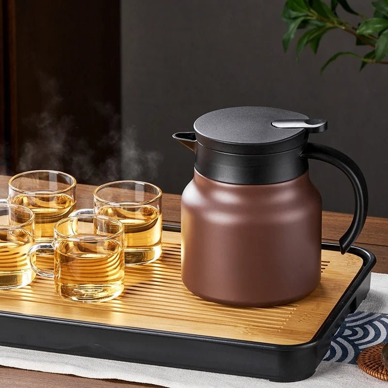 Molvara Insulated Ceramic Teapot with Steel Infuser