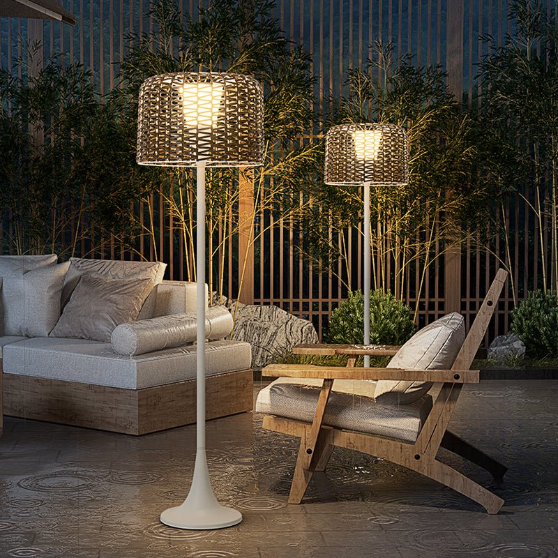 Savanna Rattan Solar Outdoor Floor Lamp