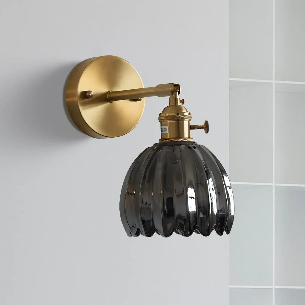 Floral Lotus Glass Wall Light