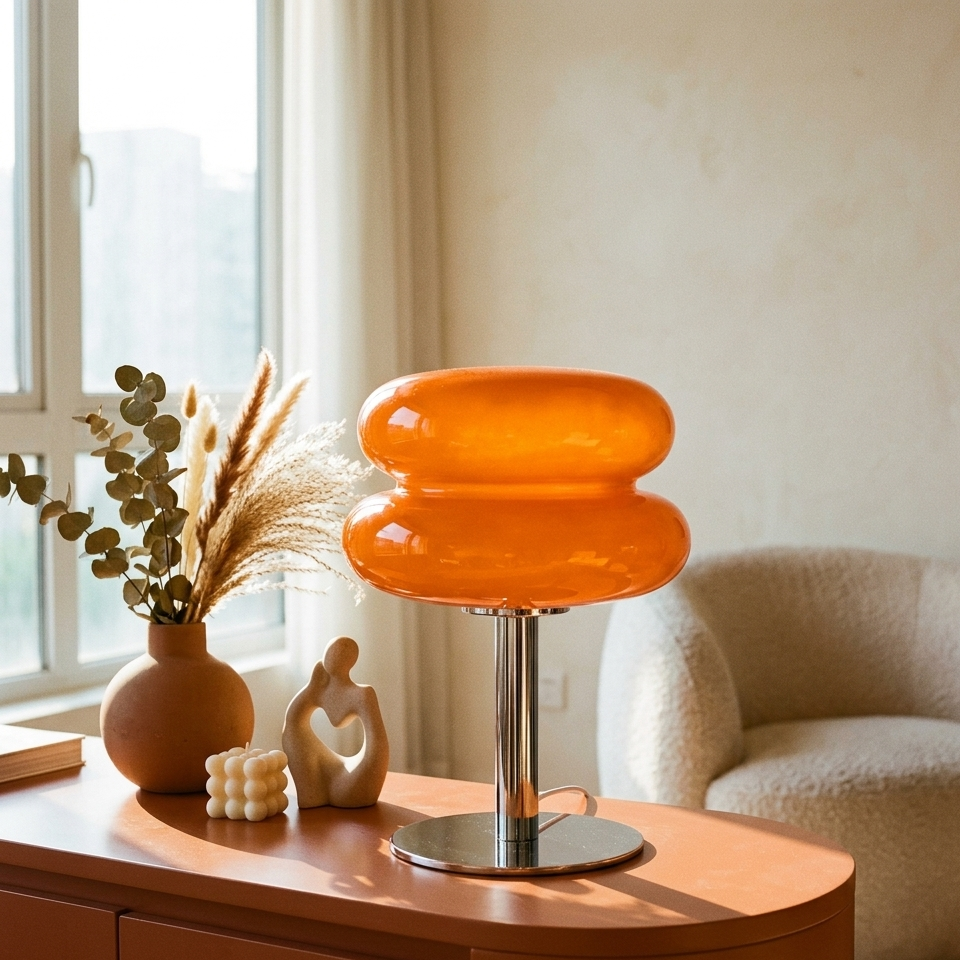 Luna Retro Glass Table Lamp