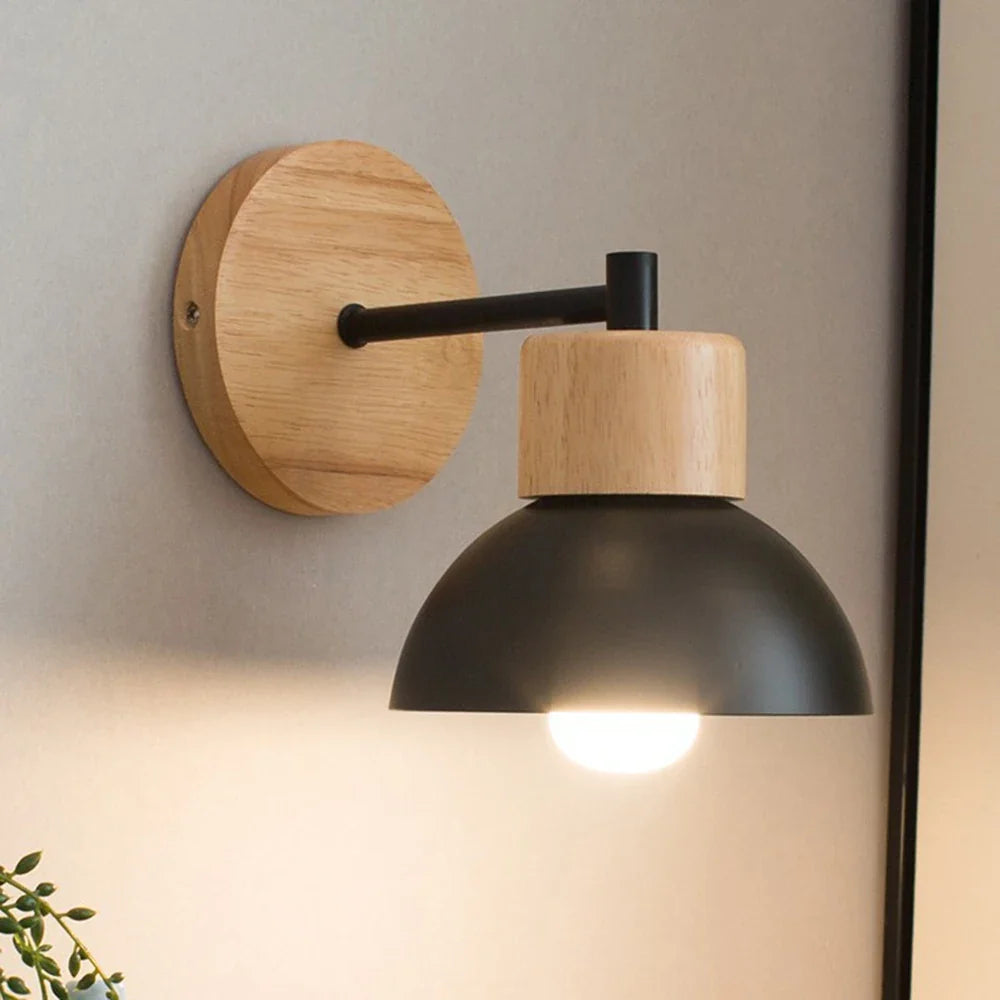 Nordholm Wall Sconce for Bedside Reading with Wood Accent