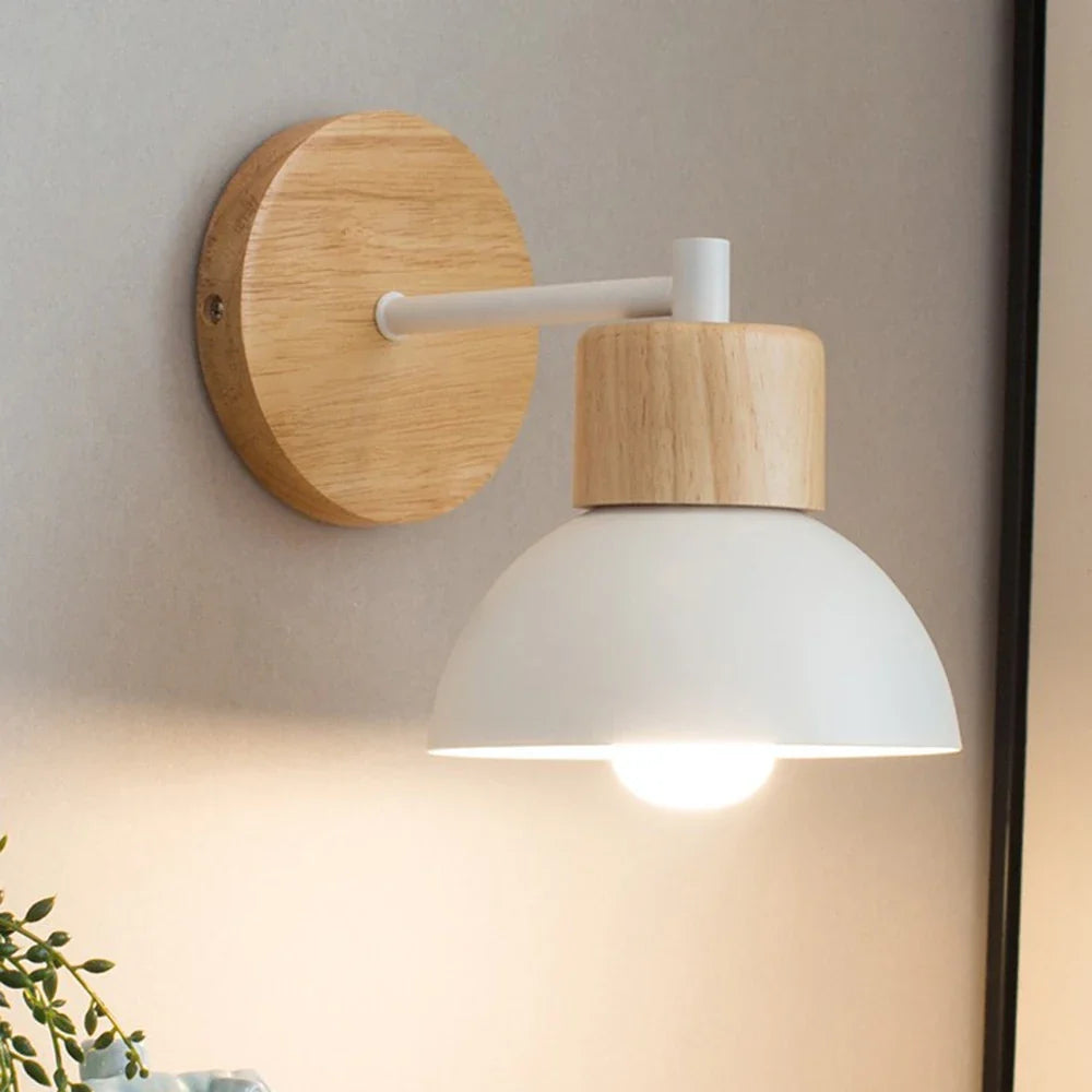Nordholm Wall Sconce for Bedside Reading with Wood Accent