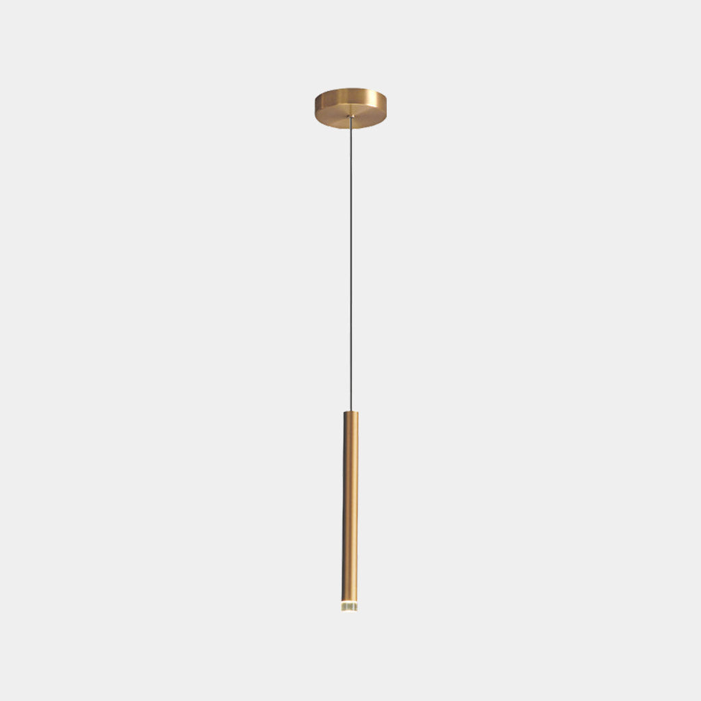 Slim Tube Gold Pendant Light