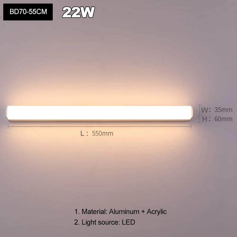 Orla LED Vanity Mirror Light for Bathroom with Acrylic Glow