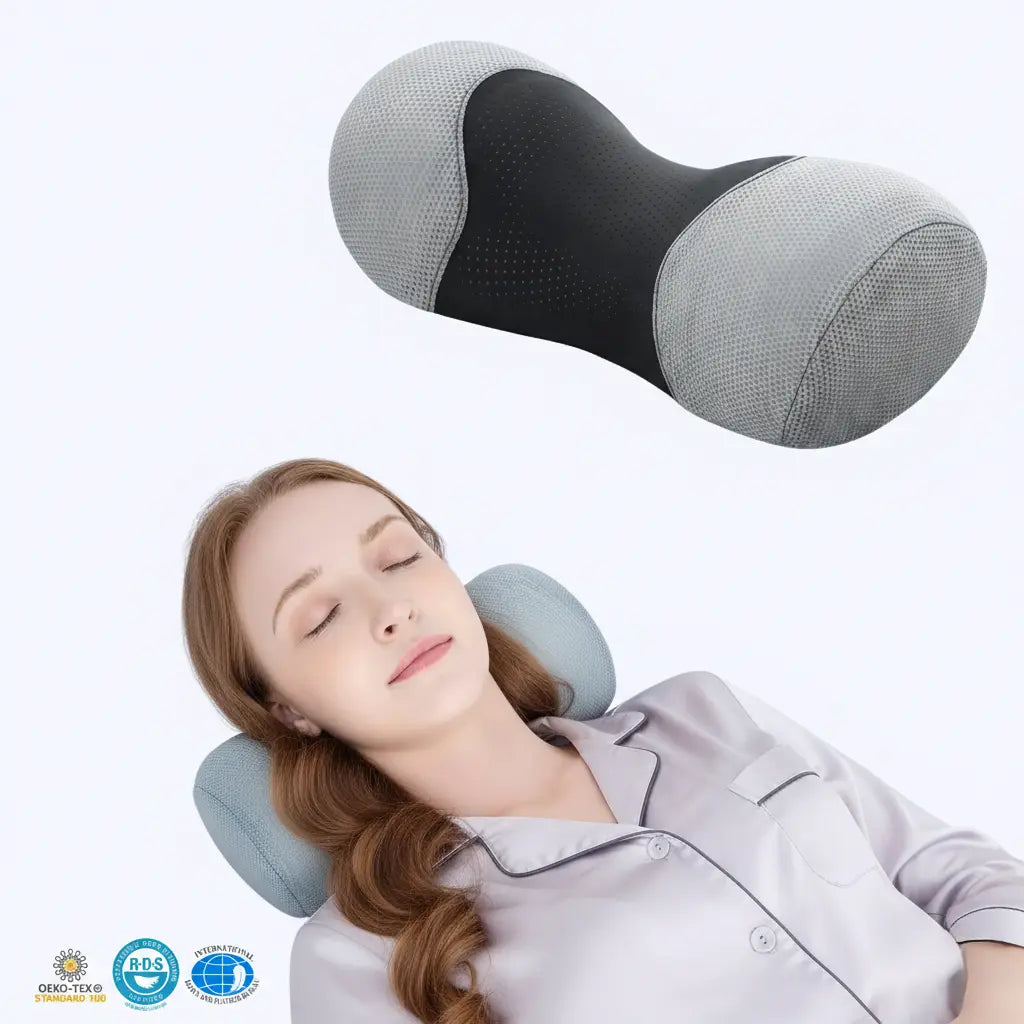 Neck Roll Pillow for Lounging with Memory Foam Core