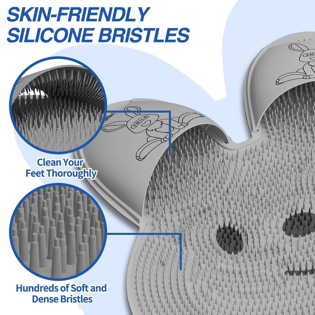 Rabbit Shower Mat for Bathroom Safety with Suction Grip