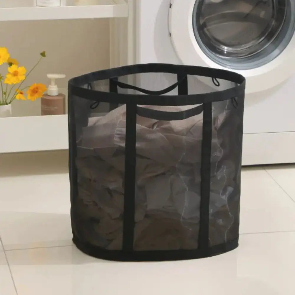 Foldable Mesh Laundry Basket for Travel with Carry Handles