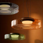 Glaucus Multi-Layer Glass Pendant Light amber 2 layer studio