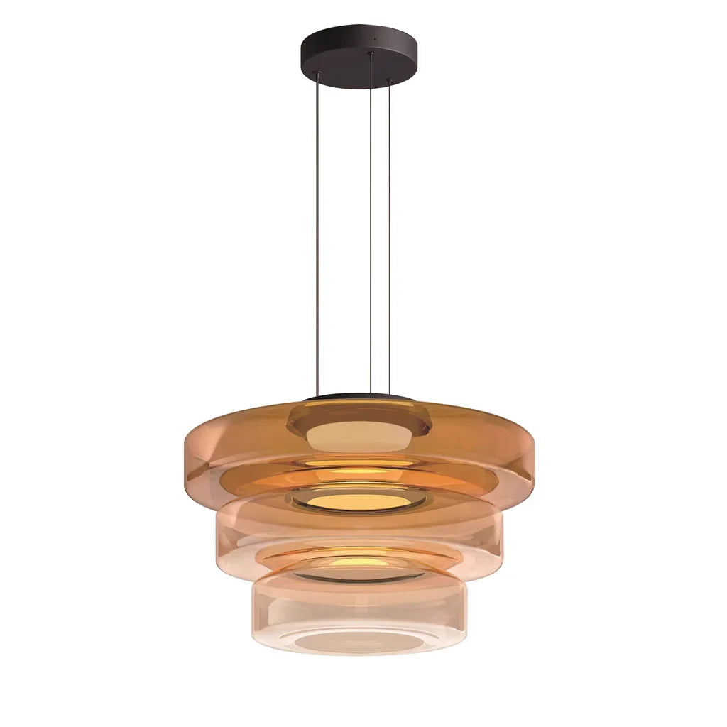 Glaucus Multi-Layer Glass Pendant Light amber 3 layer