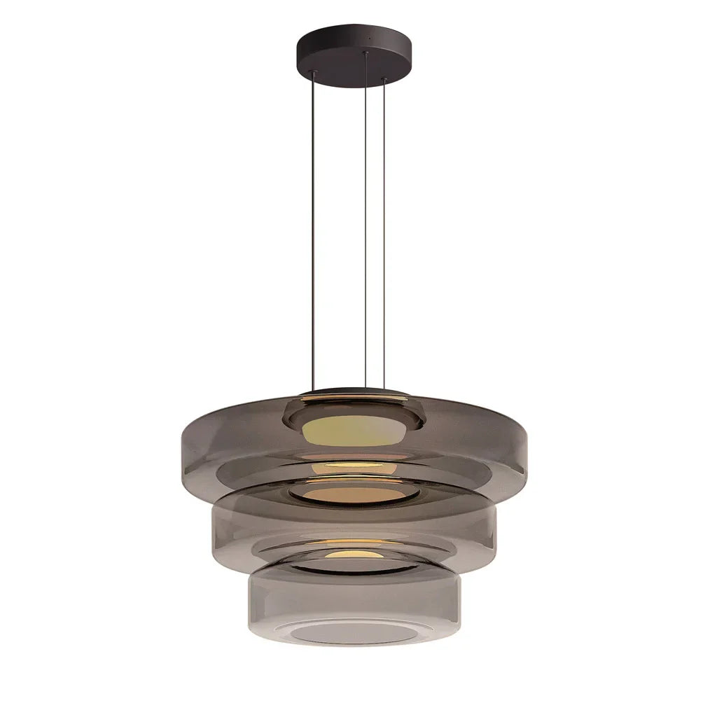 Glaucus Multi-Layer Glass Pendant Light grey 3 layer