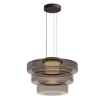 Glaucus Multi-Layer Glass Pendant Light grey 3 layer
