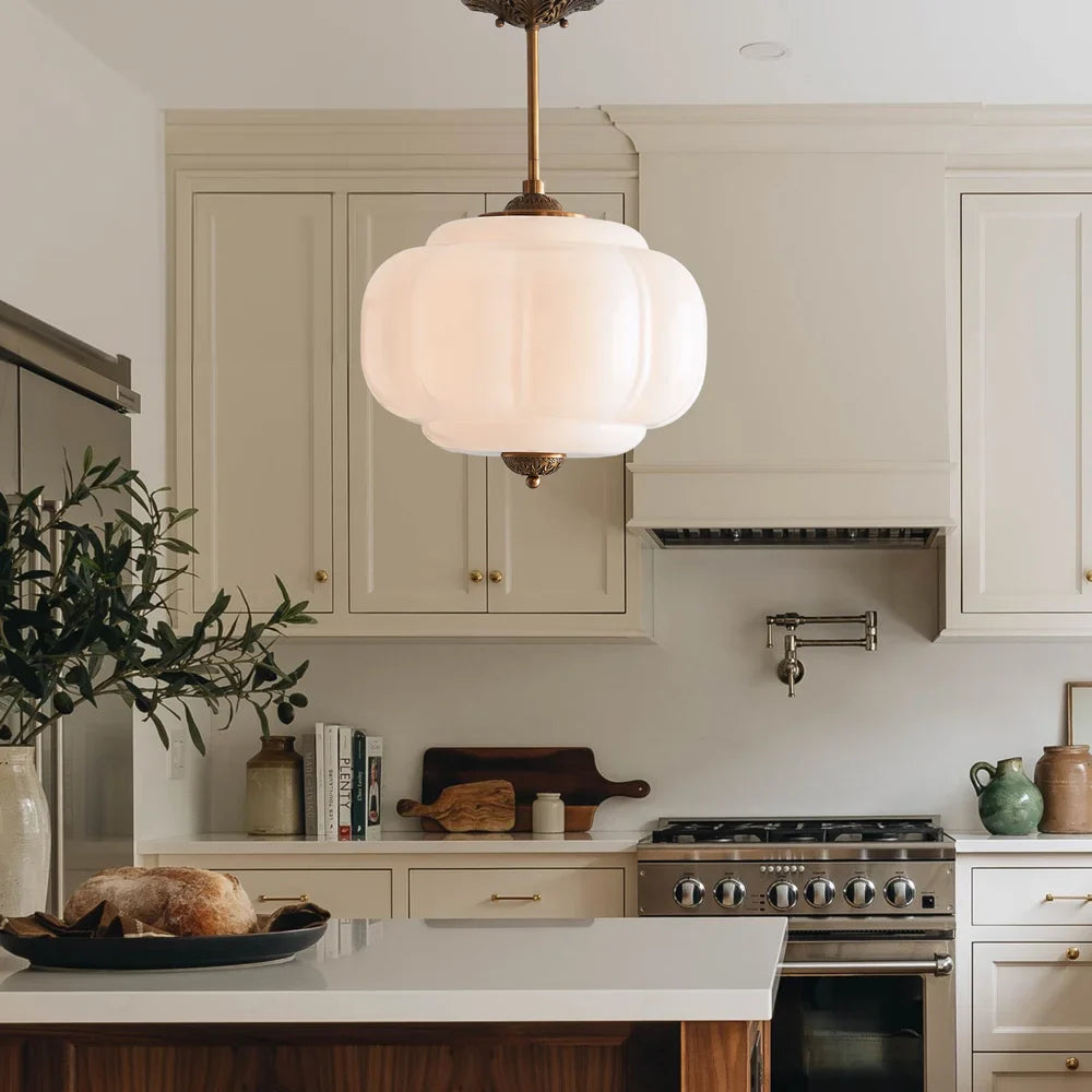 Opal Vintage Milk Glass Pendant Light
