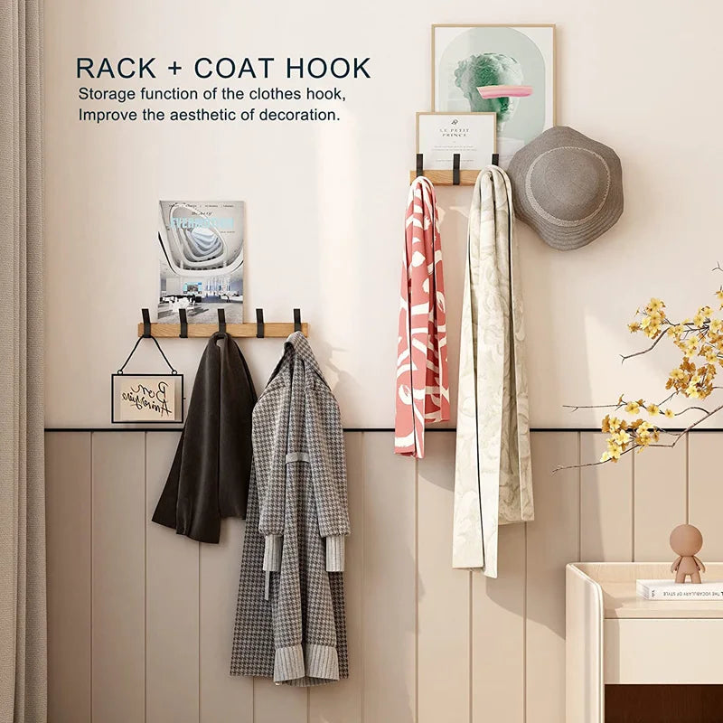 Hallby Wall-Mounted Coat Rack for Entryways with 5 Hooks