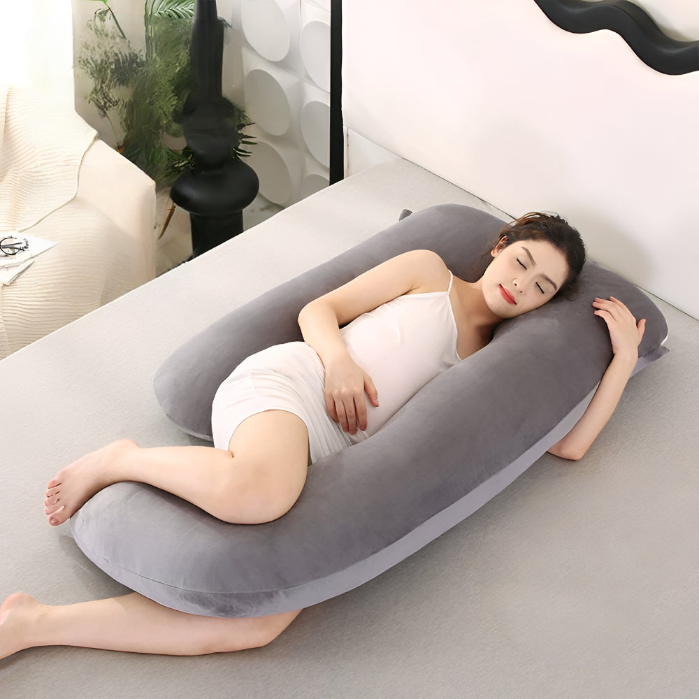 Cradle U-Shape Pregnancy Pillow for Side Sleep with Cover