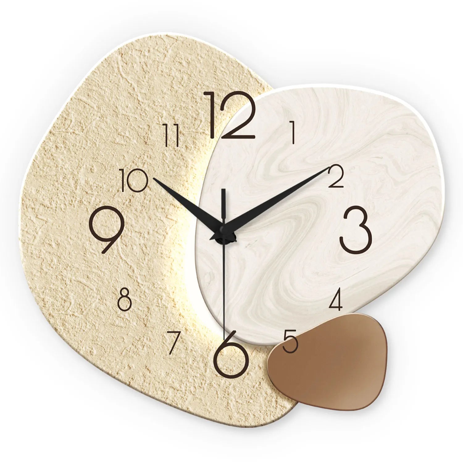 TempoStone Wall Clock for Quiet Rooms with Silent Quartz