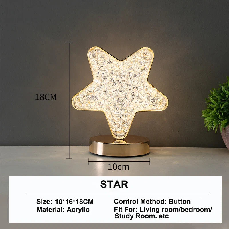 Stellora 3D Crystal LED Night Light for Bedside