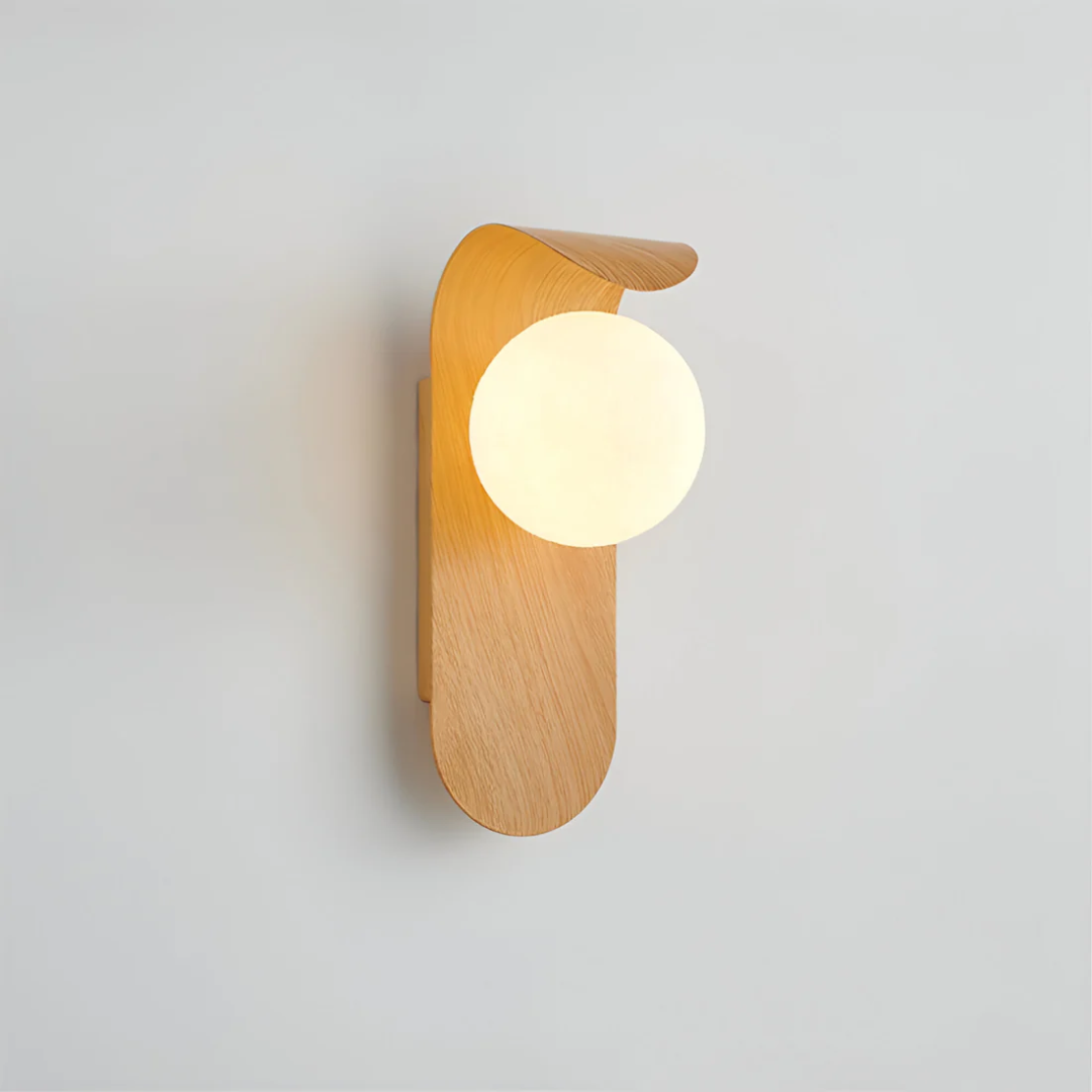 Bower Wood & Opal Globe Wall Sconce