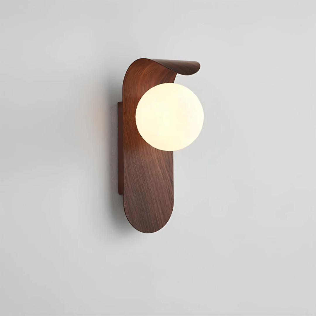 Bower Wood & Opal Globe Wall Sconce
