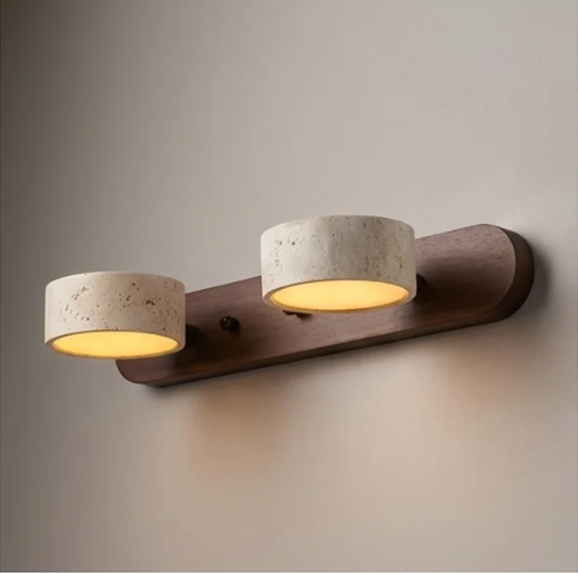 Helios Travertine Duo Wall Light