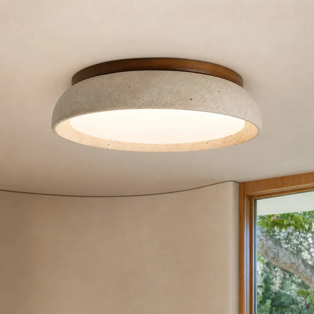 Organic Wabi-Sabi Travertine Ceiling Light